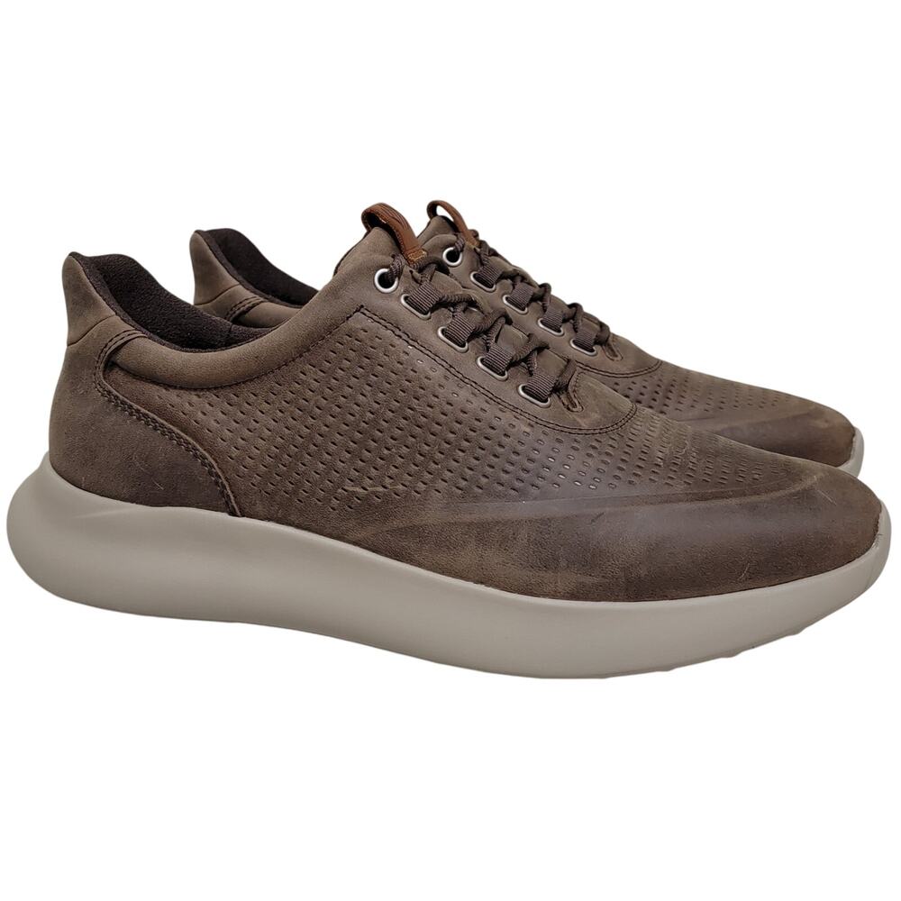 Johnston & Murphy Amherst 2.0 Embossed U-Throat Sneakers Sz US 10.5M Stone Brown